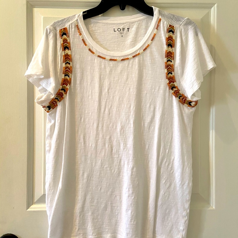 Loft beaded chevron top